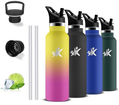 Borraccia Termica, 500ml Borraccia, Senza BPA, Borracie con Cannuccia, Senza Perdite, Bottiglia Termica, Doble Aislamiento, Borracce Termiche, Bottiglia per Campeggio, Uffici, Caffè, Viaggio, Palestra