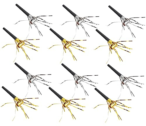 JUMPLAWN Silbatos Para Fiesta Flecos Multicolor, 40 Piezas, Tamaño Pequeño, Material Seguro y Liviano, Para Niños y Adultos, Adecuado Para Cumpleaños, Halloween y Eventos Festivos