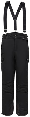 BenBoy Homme Pantalon de Ski Salopette de Snow Hiver pourSoftshell Étanche Vent Imperméable Thermique Bretelles Amovibles Randonnée de Montagne Neige Escalade HXK7997M-Black1-L