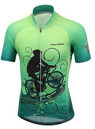 LSERVER Maillot de Cyclisme Manches Courtes pour Enfant, équitation vert, L (Convient à 9-10 ans)