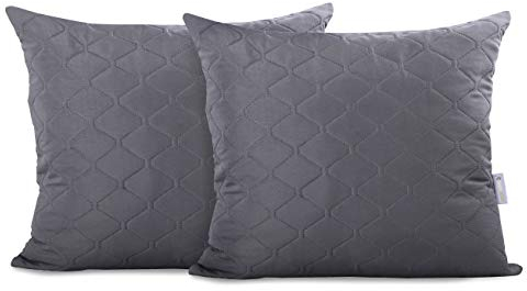 DecoKing 2 Kissenbezüge 50x60 cm Stahl Microfaser Hotelverschluss Axel