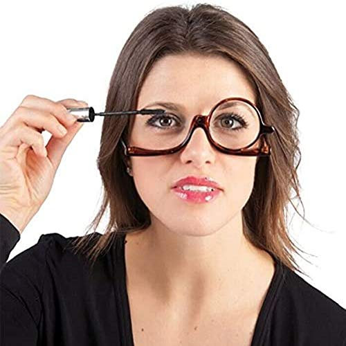 Rotating Makeup Glasses Magnifying Glasses Cosmetic Folding Eyeglasses Tools Kit - 3.5