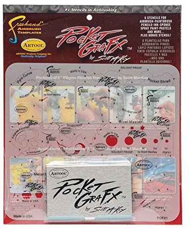 Anest Iwata 6 Airbrush Schablonen Artool Pocket GRAFX by S. MacKay