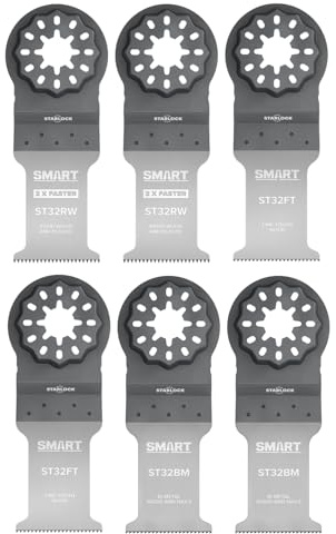 Smart 6 Piece Starlock Fitment Multi Tool Blade Set, 6 x Multitool Blades, ST6MAK