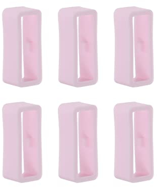 sourcing map 6uds Reloj Correa Lazo Cierre Anillos 16mm Caucho Reloj Soporte Guardián Silicona para Reloj Correa, Claro Rosa