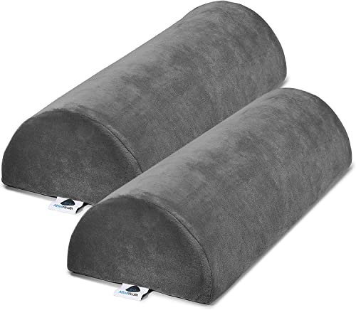 AONELAS - Paquete de 2 Almohadas Grandes de Media Luna para piernas, Rodillas, Espalda Baja y Cabeza, Almohada de Apoyo Lumbar para Cama, Dormir, semienrollable, para Comodidad de Tobillo y pies,