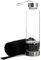 INTIRILIFE Trinkflasche Wasserflasche mit Heilsteinen und schwarzer Tasche - Schwarzer Obsidian - 400 ml Füllmenge - Flasche mit Edelsteinen Mineralsteinen