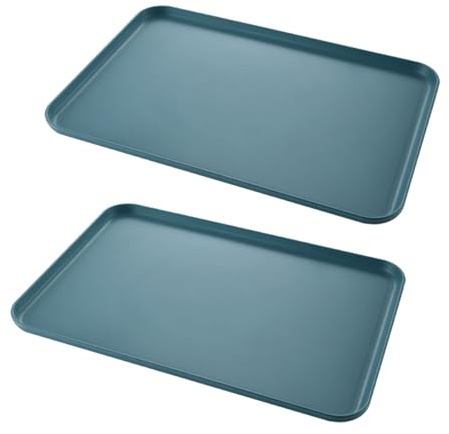 2 Stück Tablett Rechteckig Mittel Tablett Frühstückstablett Fast Food Tabletten Küche Dunkelblau Teetablett Dunkelblau Serviertablett Wiederverwendbar für Küche Café