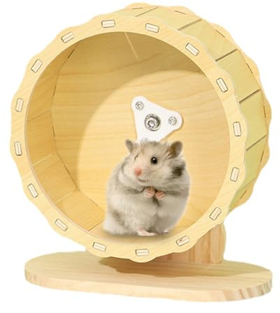 Roue d'exercice Hérisson - Jouet Silencieux en Bois pour Hamster - pour Souris, gerbilles, cochons d'Inde - Accessoire pour l'exercice et Le Jeu