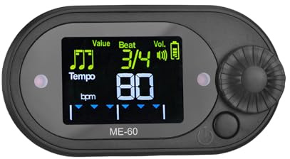 Cuifati Digital Metronom, Uppladdningsbar Färgskärm Display Elektronisk Mini -Metronom, 10 Beats Bärbar Metronom för Piano, Gitarr, Flöjt, Fiol, Trumma (Svart)