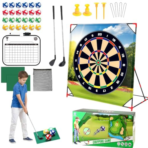 Ensemble de mini golf, jouets de golf pour enfants et adultes, mini mallette de golf, jeu de golf avec 2 clubs de golf et 24 balles, kit de jeu de golf pour la maison, l'intérieur et l'extérieur
