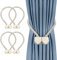NIAWECAN Lot de 4 Embrasse pour Rideaux Magnétique, Attache Rideau Corde Polyester Reinforcée, Embrasse Rideau pour Salon, Chambre, Bureau, Salle de Bain, Beige
