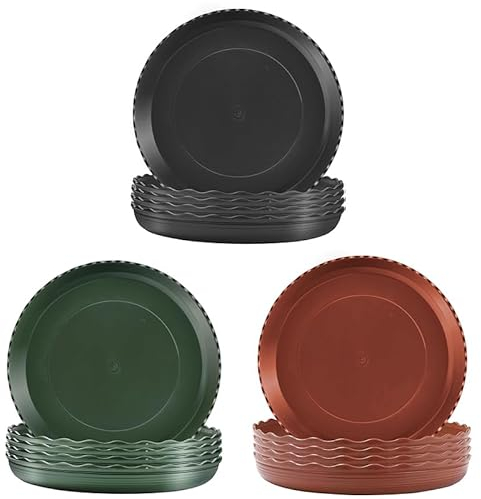 Sharharge 5 Pack Black Plant Saucers,20 CM Round Plant Pots Trays Garden Plant Saucer Plant Plastic Plate Pot Tray,Flower Pot Drip Trays for Indoor/Outdoor Household Plants (Black, 20cm)