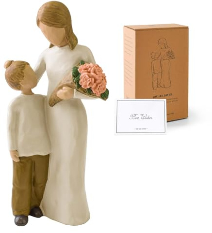 Loyzcy Mother and Son Figurines, Mothers Birthday Gifts from Son, Thank You Gifts for Women, Sculpted Hand-Painted Figures, Mothers Day Christmas New Moms Gift