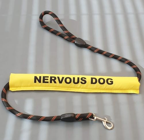 Yellow dog lead sleeve nervous dog