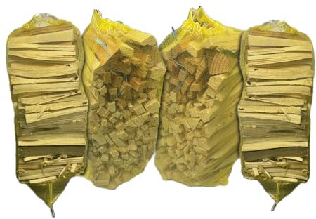 VTL® 4 Premium Kiln Dried Kindling Nets (Large) – BBQs | Smokers | Pizza Ovens | Woodburners | Stoves, Long-Lasting Fuel