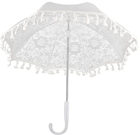 SHINEOFI Sombrilla de Encaje Vintage para Parasol Elegante para Fotografía para Ceremonias y Fiestas