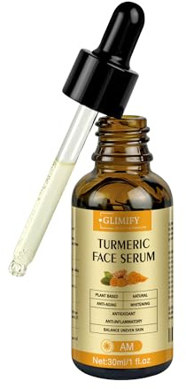 Turmeric Face Serum with Hyaluronic & Ginger | Brightening, Anti-Aging & Hydrating Facial Serum | Fades Dark Spots, Improves Skin Tone & Texture | 30ml