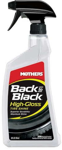 Mothers Back-to-Black High-Gloss Tire Shine, 24 oz. — Maximum Shine, Wet-Look, Long-Lasting Protective Barrier, Superior Durability, Striking Finish, Surface Care Technology (06924)