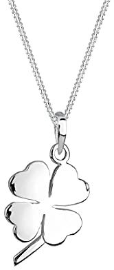 Elli Halskette Damen Kleeblatt Anhänger Modern Glücksbringer in 925 Sterling Silber