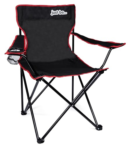 just be... Sedia Pieghevole Campeggio Portatile - Sedie Da Esterno Leggera - Sedia Comoda Adatta Per Giardino Spiaggia Pesca Camping E Concerto - Sedie Richiudibili Con Porta Bottiglie E Braccioli
