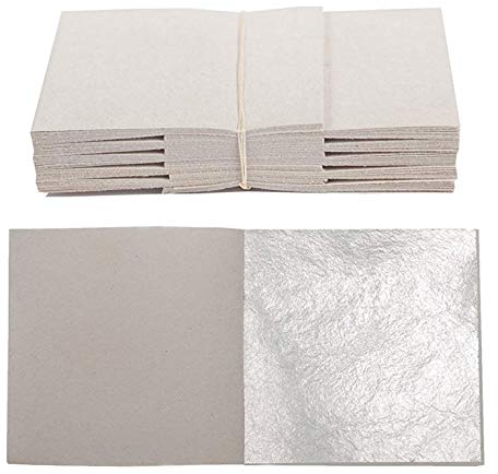100 Blatt Echtes Blattsilber 5 cm x 5 cm Echt Silber 925 zum Versilbern & Basteln Silberblatt Silberfolie Kunst Handwerk Dekoration Restaurierung Möbel