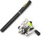 Lixada Angelrute Rolle, Combo Mini-Stift Angelruten-Set, Teleskop-Angelrute Spinnrolle Combo Kit, Schwarz, 1 m