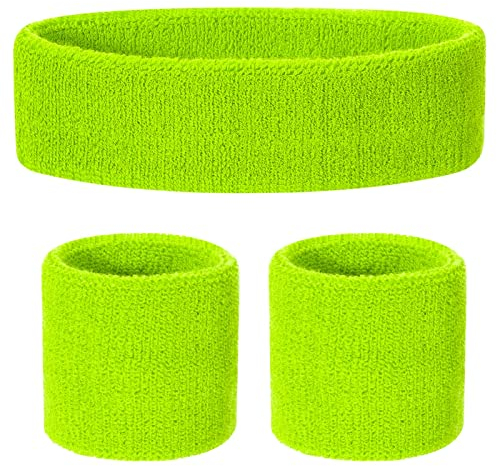 ONUPGO Kinder Schweißbänder Stirnband Armband Set – Athletisches Baumwollschweißband für Sport (1 Stirnband + 2 Armbänder)