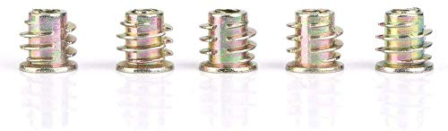 M4/M5 - Tuerca hexagonal roscada de aleación de zinc, tuerca hexagonal de fijación en el interior, tuerca insertada con tuerca de tornillo para muebles de madera (M4 x 8 (50 unidades)