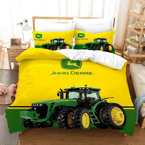 ZKDT Tractor Bed Linen Set, Children's Bed Linen, Soft and Comfortable, Microfibre Duvet Covers