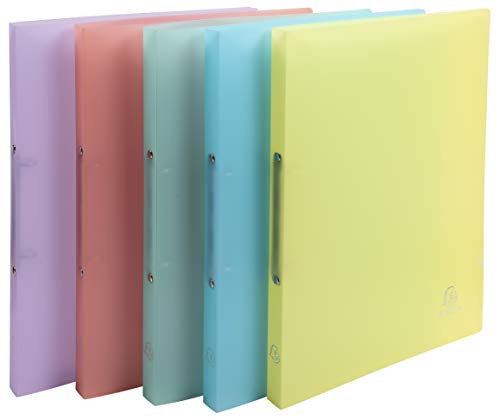 Exacompta 54170E 5er Pack Premium Kunststoff-Ringbuch Chromaline aus flexiblem transluzentem Polypropylen 2 Ringe Füllhöhe 15mm DIN A4 Plastikordner ideal für Büro und Schule farbig sortiert