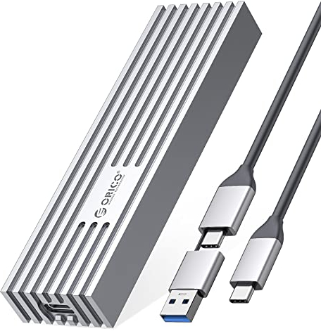 ORICO M.2 NVMe SSD Gehäuse auf USB-C PCIe Adapter 10 Gbps USB3.2 Gen2 für NVMe M-Key/M+B Key SSD 2230/2242/2260/2280, Upgraded M2 SSD Gehäuse aus Aluminium (Kühlweste, UASP, Trim, SMART, 4TB)-M232SV