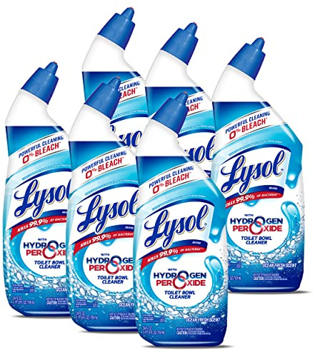 Lysol Bleach Free Hydrogen Peroxide Toilet Bowl Cleaner, Fresh, 24 oz (Pack of 6)