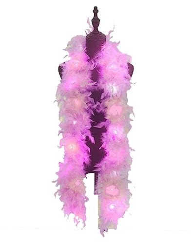 Uposao 1,8 m kalkon fjäder boa LED-remsa för kvinnor för dans bröllop hantverk fest cosplay halloween julgranstillbehör hantverk fjädrar