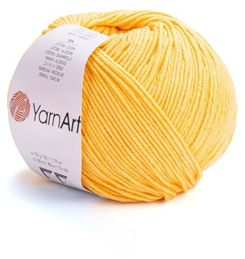 YarnArt, Jeans, Hilo de mezcla de algodón para amigurumi, ganchillo y punto, hilo turco suave 55 % algodón, 45 % poliacrílico, para proyectos hechos a mano, Color 35