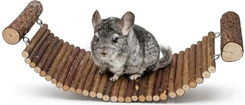 Shuoxpy Chinchilla Wooden Suspension Bridge Platform Toy, Small Animal Climbing Toys for Chinchilla Hamsters Sugar Glider Squirrel Gerbils Rat and Other Small Animals