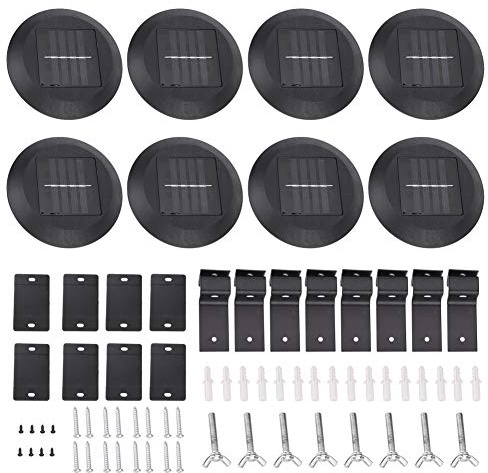 9LED Solar Gutter Lights Fence Light Wall Lamps, Solar Fence Lights Outdoor Illuminates Patio Lamps Lighting, IP65 Waterproof Solar Power Light for Outdoor Garden Patio