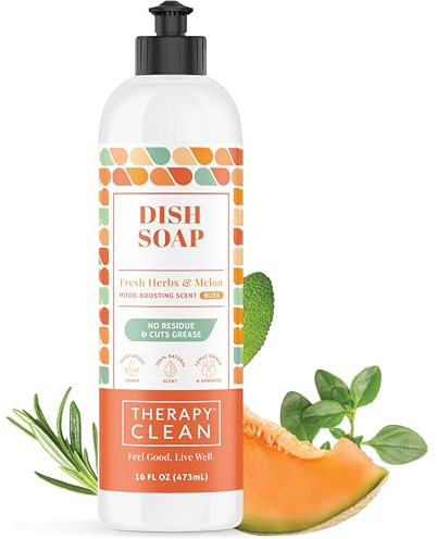 Dish Soap, Fresh Herbs & Melon, 16 fl oz (473 ml), Therapy Clean