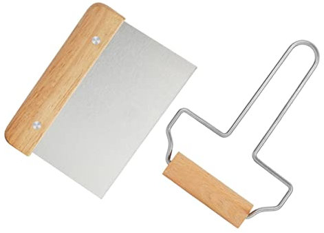 ABOOFAN 2 Pièces couteau à nouilles en acier inoxydable rouleau à pâtisserie grattoir de banc rouleau patisserie rouleau pour la cuisson spatule à crème Pâte Coupeur le beurre