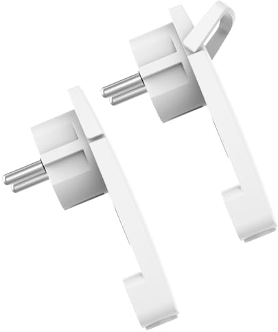 Oblinple 2 Stücke Flachstecker 250V 16A IP20, Winkelstecker Hinter Schrank, Europa Flacher Schuko Stecker Winkel, Stromstecker Flach, Schukostecker Schutzkontaktstecker mit Klappgriff Kabelknickschutz