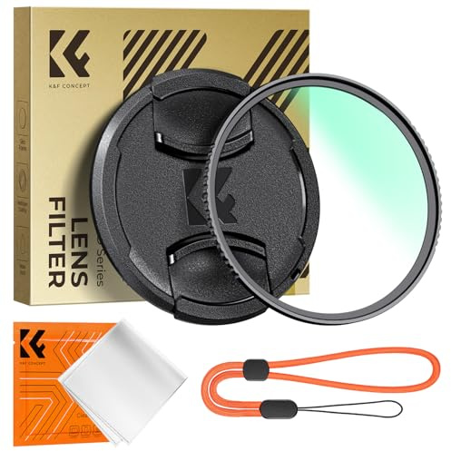 K&F CONCEPT 72mm Filtre UV Protection et Bouchon d'objectif et Chiffon de Nettoyage-D Série