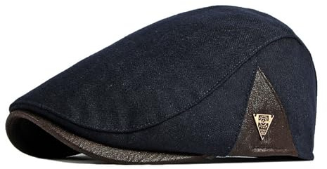 YAMEIZE Casquette Plate Rétro Chapeau pour - Homme Ivy Peaky Cap Cabbie Béret en Coton Baker Boy's Hat Casquette Plate Conduite en Plein Air