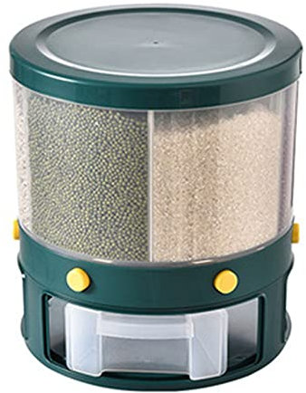 ZXXHNNAIHG Caja de Almacenamiento de arroz Dispensador de Alimentos Giratorio Dispensador de arroz Caja de Almacenamiento de Frutas y Alimentos Secos de 6 Rejillas para el hogar y la Cocina