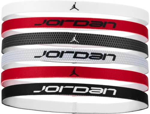 Nike Jordan Elastic Sport 6 PK Printed Fascia per capelli da donna White/Gym Red/Black One Size