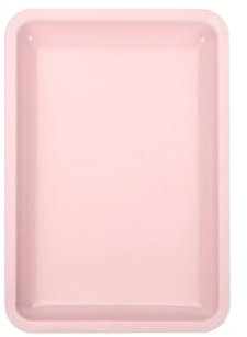 Stainless Steel Tray Pink,Rectangular Decorative Storage Organizer Tray For Nail Art Desktop Tools,Cosmetic Organiser,18 * 12.5 * 1.7cm