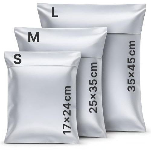 LIPOLABA® Pack de 30 bolsas para envíos 10S, 10M, 10L | Sobres de envío para ropa | Embalaje para paquetes Vinted, Wallapop y más | Bolsas resistentes para mensajería