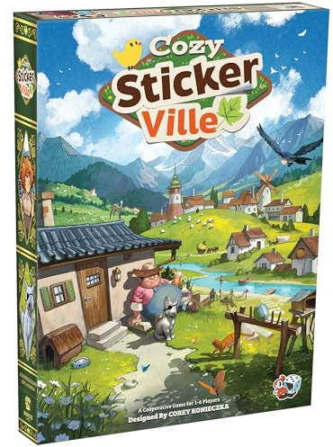 Asmodee Cozy Stickerville Board Game - Narrative Strategy Game of Village Building & Storytelling, Family-Friendly Fun for Kids & Adults, Ages 8+, 1-6 Players, 30 Minute Playtime