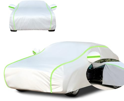 Telo Copriauto Impermeabile per Seat Arona,Telo Copri Auto Esterno Completo Copertura,AntiGraffio,con Cerniera E Cinghia Antivento(Argento)