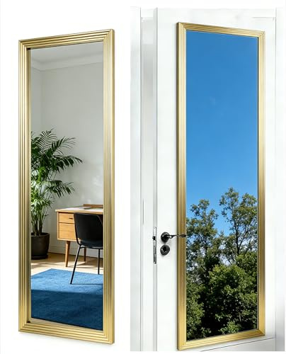 13x49 Gold Full Length Mirror – Large Rectangular Wall Mirror for Bathroom, Living Room, Bedroom, Dorm, Apartment,Hangs Vertically or Horizontally
