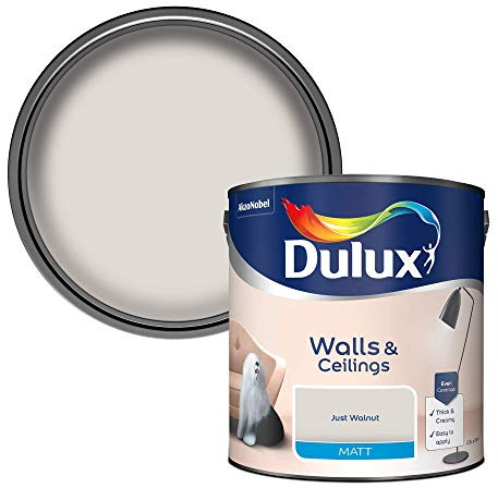 Dulux Matt Emulsion Paint For Walls And Ceilings - Just Walnut 2.5 Litres
